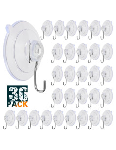 Ganchos de Ventosa LUPYJI 30 Unidades PVC Transparente 4.57 cm