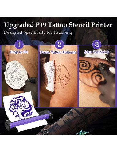 Impresora de Plantillas de Tatuaje Bagana P19 Inalámbrica