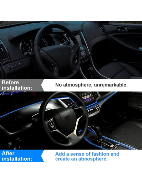 Tira de luces LED HIPOPY 3m USB Azul para automóviles Tira de luces LED HIPOPY 3m USB Azul para automóviles