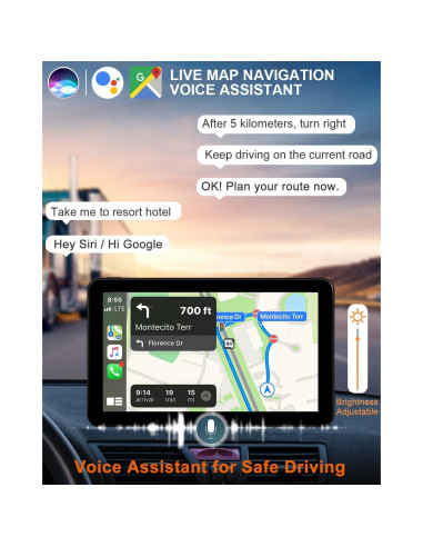 Pantalla Táctil 7" Aonerex CarPlay Android Auto Inalámbrica
