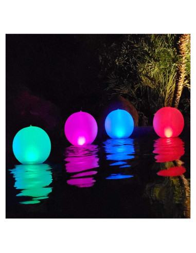 Luz Flotante Solar LED Esuper 4 PCS 35.56 cm IP68 Cambia Color