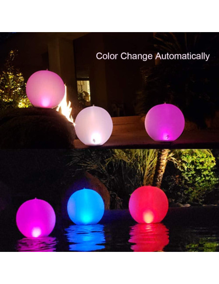 Luz Flotante Solar LED Esuper 4 PCS 35.56 cm IP68 Cambia Color Luz Flotante Solar LED Esuper 4 PCS 35.56 cm IP68 Cambia Color