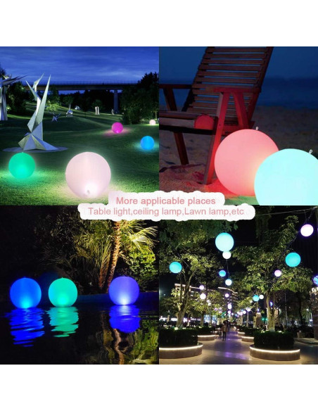 Luz Flotante Solar LED Esuper 4 PCS 35.56 cm IP68 Cambia Color Luz Flotante Solar LED Esuper 4 PCS 35.56 cm IP68 Cambia Color