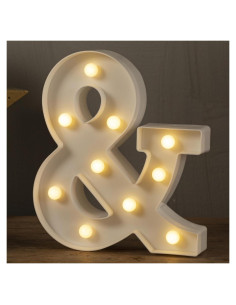 Letras Iluminadas LED HXWEIYE 26 Letras y 10 Números Blancas