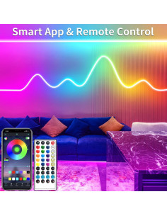 Tira de luces LED de neón 10m Yeewhale RGB 24V IP65 2