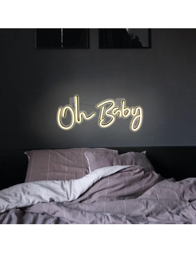 Letrero Neon Oh Baby Lucunstar 41.91x17.53cm Decoración