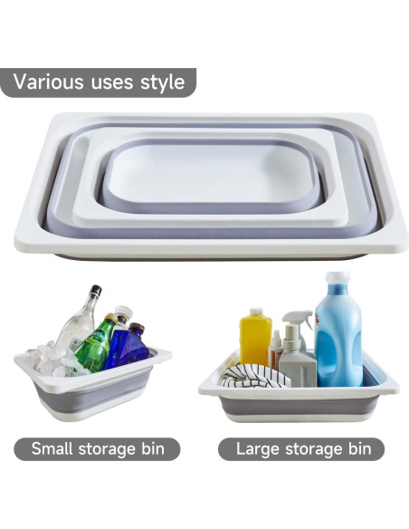 Beright Lavabo Plegable 2 en 1 Gris para Camping y Hogar Beright Lavabo Plegable 2 en 1 Gris para Camping y Hogar