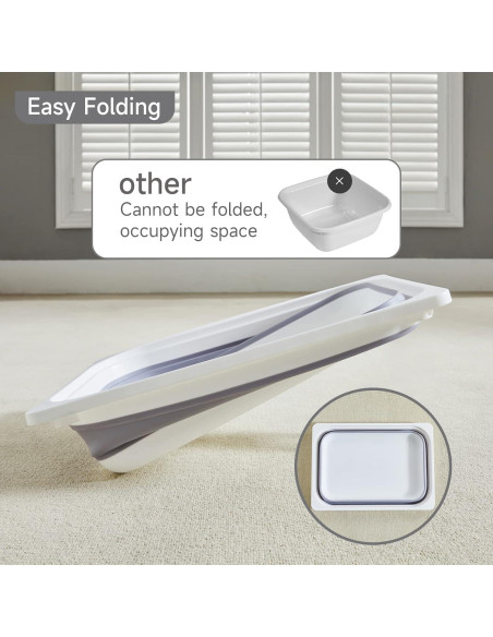 Beright Lavabo Plegable 2 en 1 Gris para Camping y Hogar Beright Lavabo Plegable 2 en 1 Gris para Camping y Hogar