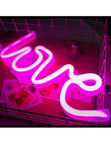 Luz Neon AMOR Rosa MorTime - Decoración LED para Fiestas