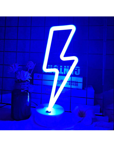 Luz de Neón LED VIFULIN Rayo Azul para Dormitorio 31cm