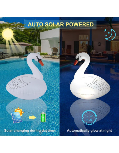Luces de piscina flotantes Goallim 2PCS LED solares a prueba de agua Luces de piscina flotantes Goallim 2PCS LED solares a prueba de agua