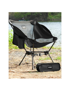Silla de Camping Plegable Mojest Negra 150 kg Compacta 1.3 kg