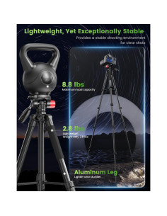 Trípode Profesional CAMBOFOTO 74" Aluminio Ajustable 1.27 kg 2