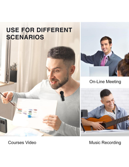 Sistema Lavalier Inalámbrico FIFINE M8 con 2 Micrófonos Sistema Lavalier Inalámbrico FIFINE M8 con 2 Micrófonos