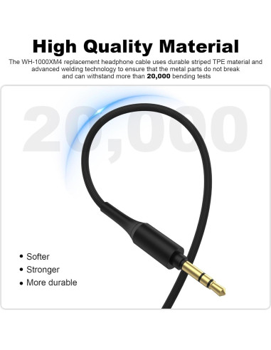 Cable de Audio 3.5mm Gneinour para Auriculares Sony WH-1000XM