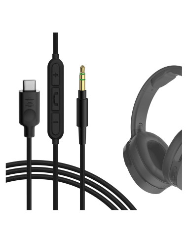Cable USB-C a Audio con Micrófono GEEKRIA 1.2m para Skullcandy