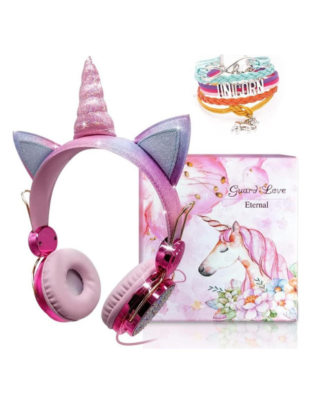 Auriculares con Cable TCJJ Unicornio para Niñas 3-12 Años Auriculares con Cable TCJJ Unicornio para Niñas 3-12 Años