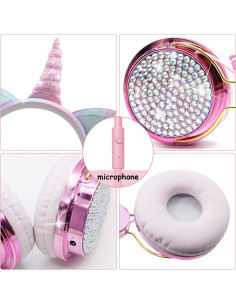 Auriculares con Cable TCJJ Unicornio para Niñas 3-12 Años 2