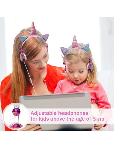 Auriculares con Cable TCJJ Unicornio para Niñas 3-12 Años Auriculares con Cable TCJJ Unicornio para Niñas 3-12 Años