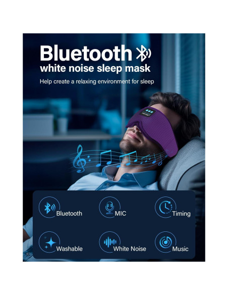 Auriculares Bluetooth para dormir ZHENYEMEI con ruido blanco Auriculares Bluetooth para dormir ZHENYEMEI con ruido blanco
