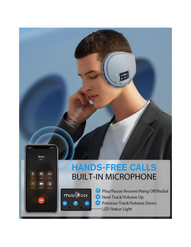 Auriculares Bluetooth MUSICOZY para Invierno - 10 Horas de Batería