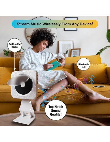 Reproductor de CD Bluetooth Portátil Player Elite HiFi 16.8cm