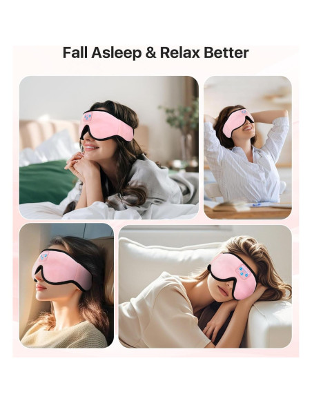 Auriculares para dormir Boodlab Bluetooth 3D Rosa Inalámbricos Auriculares para dormir Boodlab Bluetooth 3D Rosa Inalámbricos