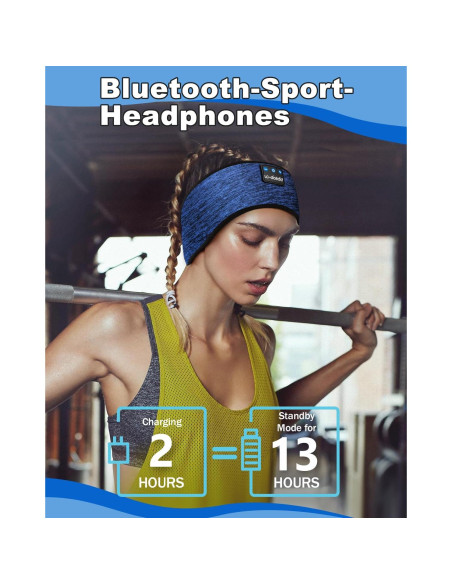 Auriculares Inalámbricos Bluetooth LC-dolida Diadema Azul 14h Auriculares Inalámbricos Bluetooth LC-dolida Diadema Azul 14h