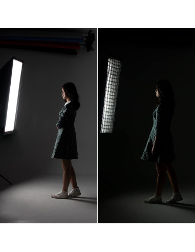 Softbox 2Pcs AMBITFUL 22x90cm con Rejilla de Panal Bowens