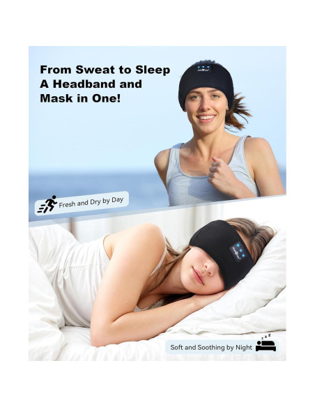 Auriculares Bluetooth MUSICOZY Banda para Dormir y Deporte 14h Auriculares Bluetooth MUSICOZY Banda para Dormir y Deporte 14h