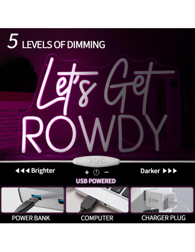 Letrero de neón LED Dimmable Runalosa 39.9 cm Rosa