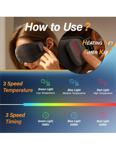 Máscara de Ojos Calentada LC-dolida 3 en 1 con Bluetooth