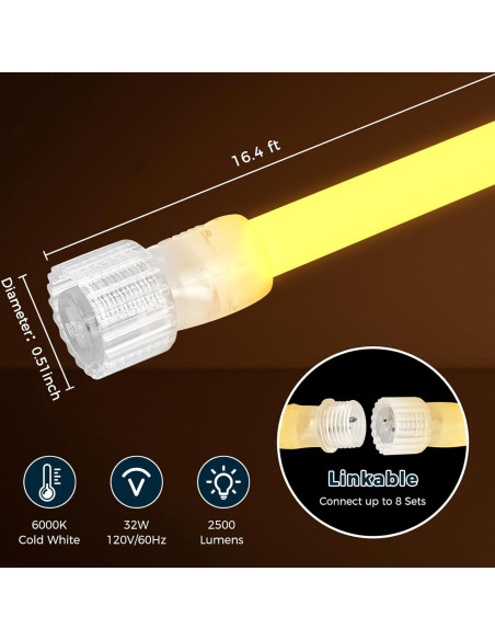 Luz de Cuerda LED BrightLux 5m Blanca Cálida 2700K Conectable Luz de Cuerda LED BrightLux 5m Blanca Cálida 2700K Conectable