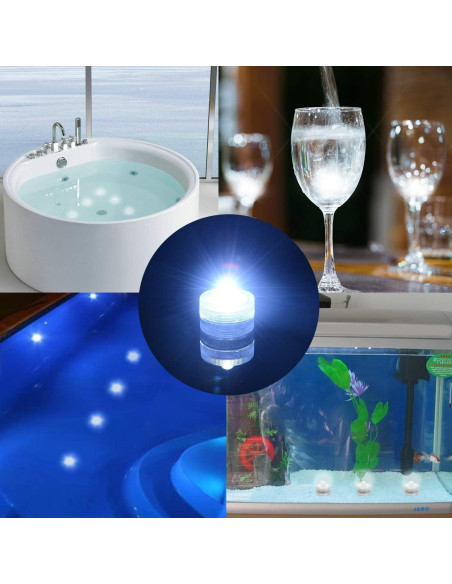 Luces LED Sumergibles SHYMERY, 12 Piezas, 48 Horas Luz Blanca Luces LED Sumergibles SHYMERY, 12 Piezas, 48 Horas Luz Blanca