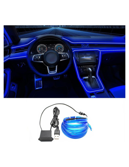 Tira de luces LED QVEVDACAR 5m USB Azul para interiores Tira de luces LED QVEVDACAR 5m USB Azul para interiores