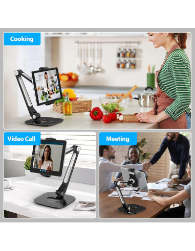 Soporte Ajustable para Tableta AboveTEK 360 Aluminio Negro