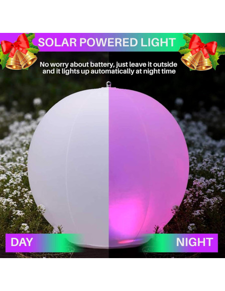 Luces Flotantes Solares HAPIKAY - Paquete de 2 Bolas 35.56 cm Luces Flotantes Solares HAPIKAY - Paquete de 2 Bolas 35.56 cm