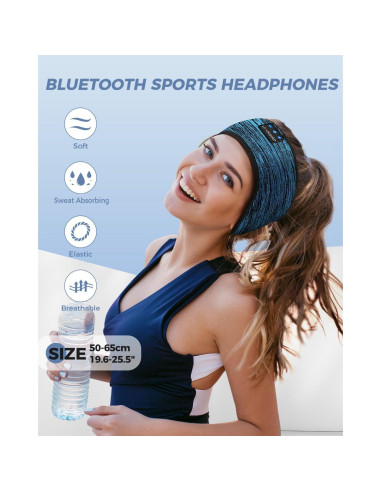Auriculares Bluetooth LC-dolida Diadema para Dormir Beige Azul