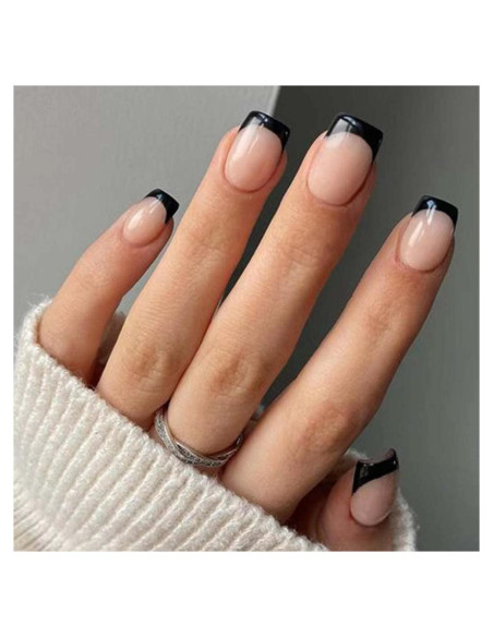 Uñas Falsas Francesas Cortas Nude Foccna - 36 Piezas Uñas Falsas Francesas Cortas Nude Foccna - 36 Piezas