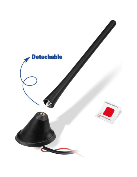 Antena Amplificada FM/AM Eightwood para Coche 12V 4.88m Antena Amplificada FM/AM Eightwood para Coche 12V 4.88m