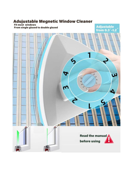 Limpiador Magnético de Ventanas Amffed Doble Cara 0.76-3.05 cm Limpiador Magnético de Ventanas Amffed Doble Cara 0.76-3.05 cm