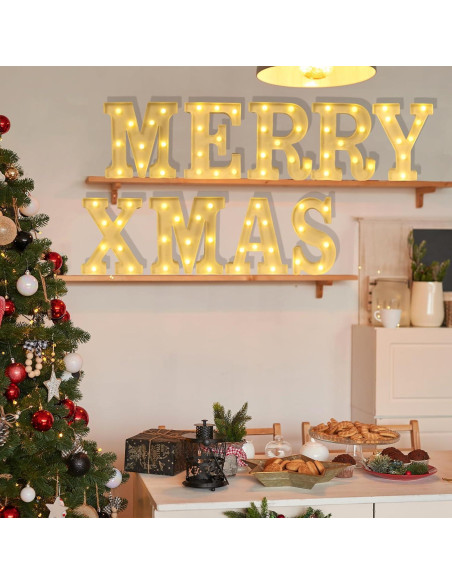 Números LED Iluminados QEOCP 0 Luz Cálida para Decoración