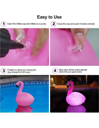 Luces Flotantes de Piscina Rukars Flamenco Solares 1 Unidad