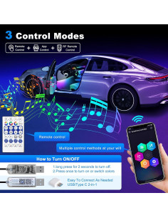 Luz LED Interior Acrílica MAODANER para Tesla 55.1" RGB 2