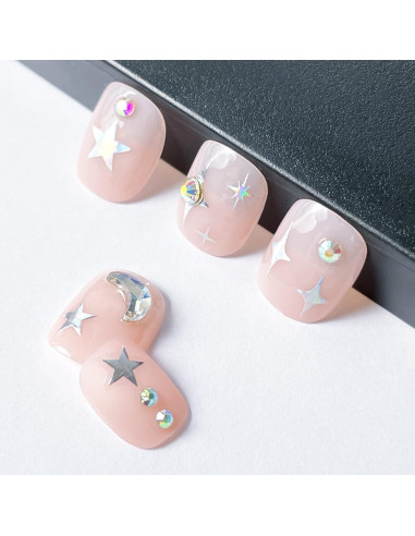 Calcomanías de Uñas IHUKEIT Aurora Plateadas - 6 Piezas