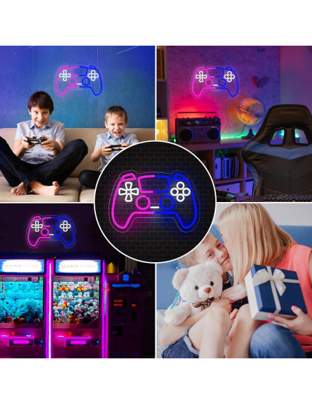 Luz de Neón Gamer Wootfairy, LED Regulable 40x27cm Luz de Neón Gamer Wootfairy, LED Regulable 40x27cm