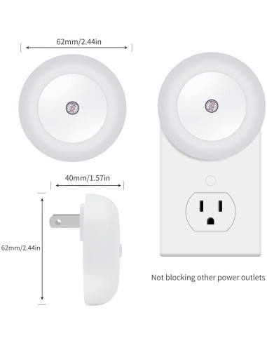 Luz Nocturna Enchufada KINUR LED con Sensor Crepúsculo 6 Pack