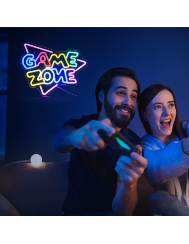 Luz de Neón LED Multicolor Zona de Juego 39x32cm LISIGNVE