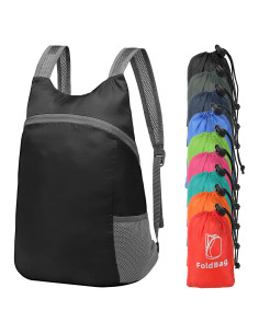 Mochila de Senderismo Plegable 20L SUIKIHUM Negra Ultra Ligera