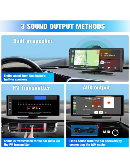 Pantalla CarPlay Inalámbrica Pyniro 10" con Cámara 4K y 1080P Pantalla CarPlay Inalámbrica Pyniro 10" con Cámara 4K y 1080P